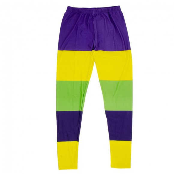 Spandex Mardi Gras Leggings Medium - Picture 1 of 1